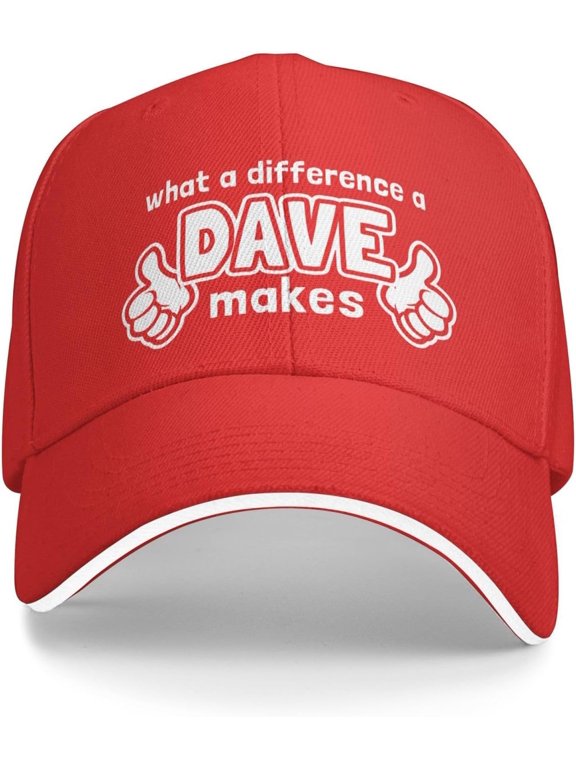 What A Differences A Dave Makes Trucker Hat Baseball Cap Funny Outdoor Travel Dad Caps