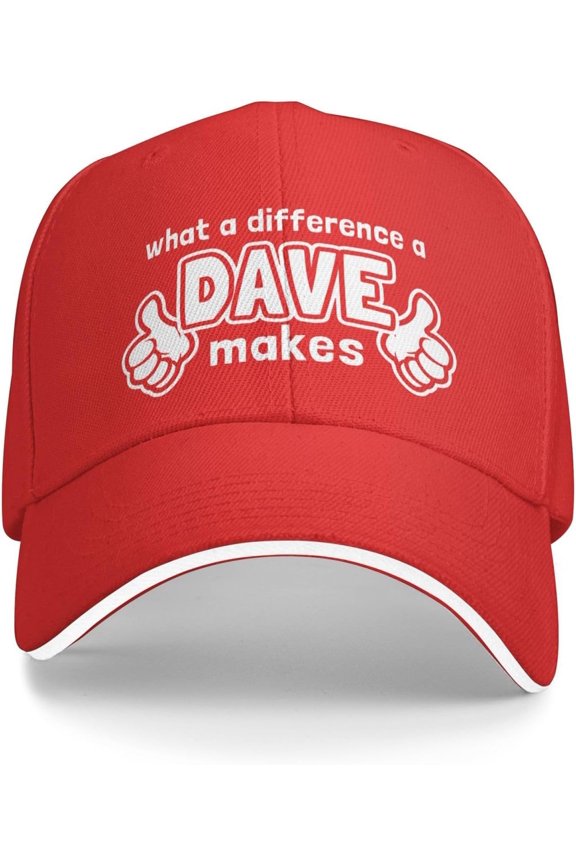 What A Differences A Dave Makes Trucker Hat Baseball Cap Funny Outdoor Travel Dad Caps