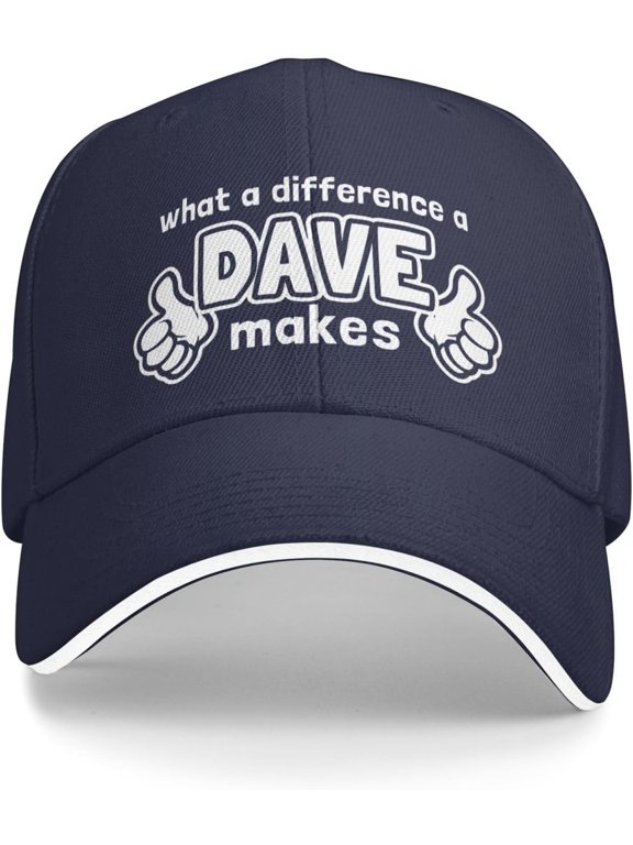 What A Differences A Dave Makes Trucker Hat Baseball Cap Funny Outdoor Travel Dad Caps