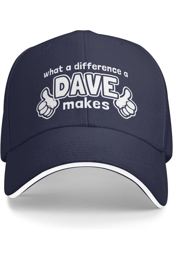 What A Differences A Dave Makes Trucker Hat Baseball Cap Funny Outdoor Travel Dad Caps