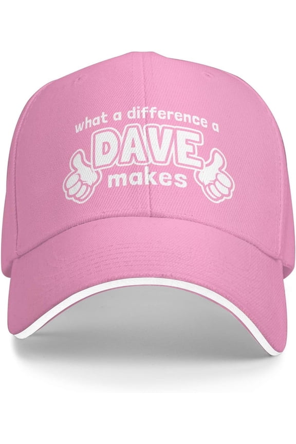 What A Differences A Dave Makes Trucker Hat Baseball Cap Funny Outdoor Travel Dad Caps