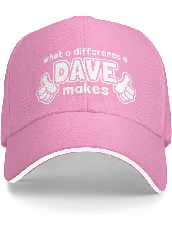 What A Differences A Dave Makes Trucker Hat Baseball Cap Funny Outdoor Travel Dad Caps