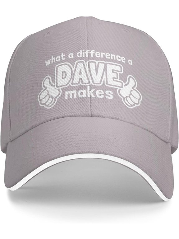 What A Differences A Dave Makes Trucker Hat Baseball Cap Funny Outdoor Travel Dad Caps