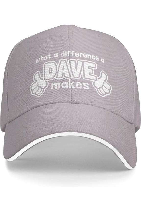 What A Differences A Dave Makes Trucker Hat Baseball Cap Funny Outdoor Travel Dad Caps