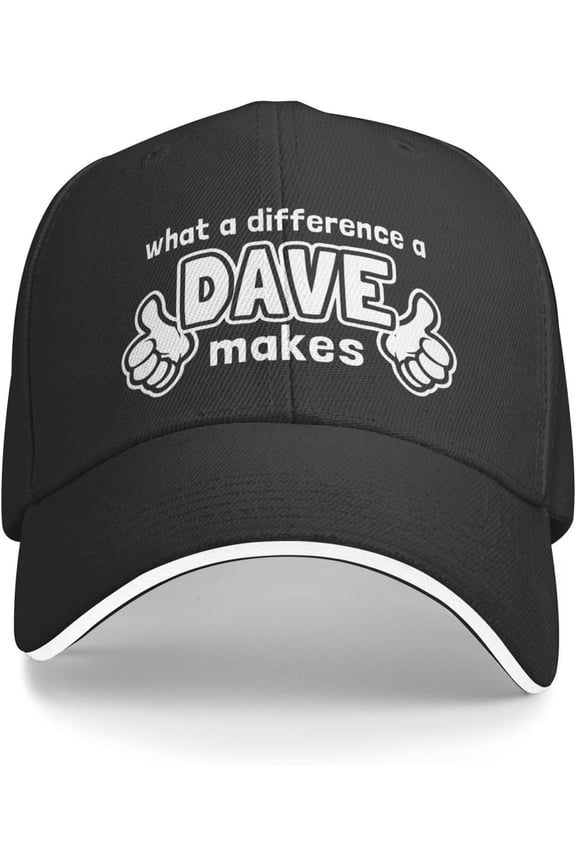 What A Differences A Dave Makes Trucker Hat Baseball Cap Funny Outdoor Travel Dad Caps