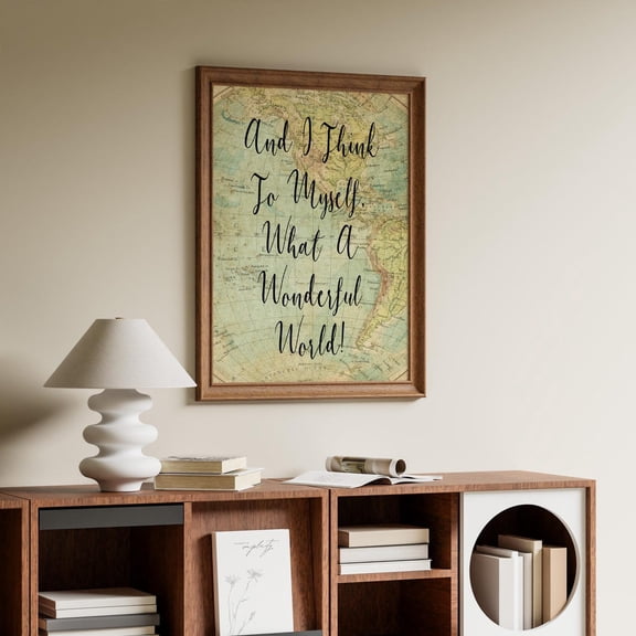 What A Wonderful World Map Wall Art Print, Unframed Paper Poster 8x10in