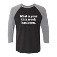 thumbnail image 1 of What A Year This Week Has Been Unisex 3/4 Sleeve Baseball Raglan Tee, 1 of 3