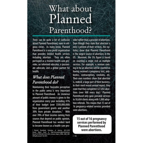 What About Planned Parenthood Pro-Life Bulletin (Pack of 100)