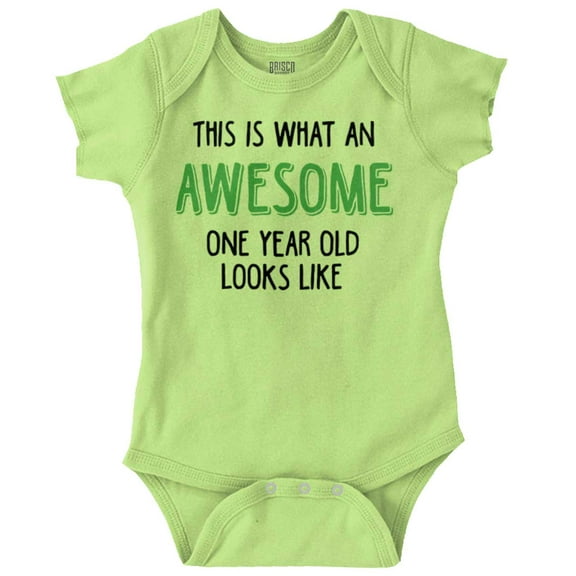 What An Awesome 1 Year Old Looks Like Romper Boys or Girls Infant Baby Brisco Brands 12M