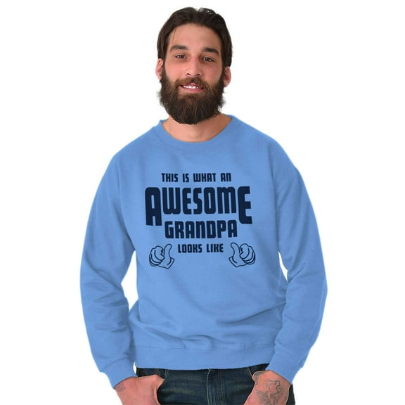 What An Awesome Grandpa Looks Like Men's Big & Tall Crewneck Sweatshirt Brisco Brands 3X