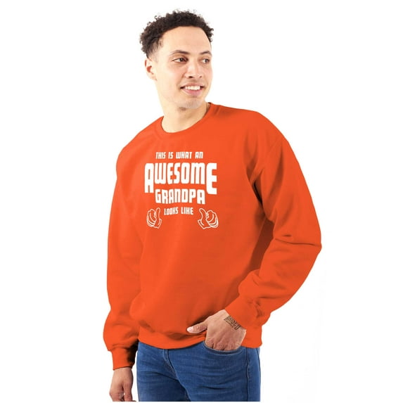 What An Awesome Grandpa Looks Like Men's Big & Tall Crewneck Sweatshirt Brisco Brands 5X