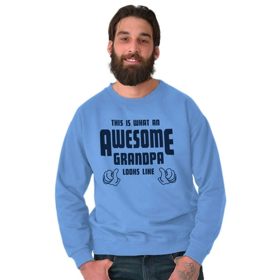 What An Awesome Grandpa Looks Like Men's Big & Tall Crewneck Sweatshirt Brisco Brands 5X
