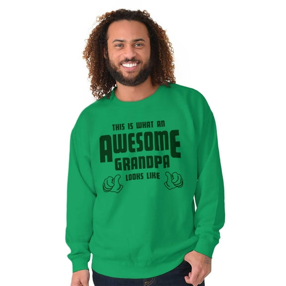 What An Awesome Grandpa Looks Like Men's Crewneck Sweatshirt Brisco Brands S