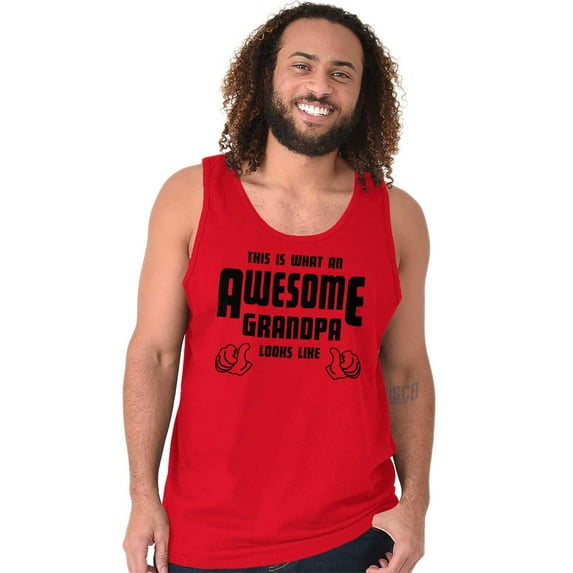 What An Awesome Grandpa Looks Like Tank Top Sleeveless Tee Men Brisco Brands S