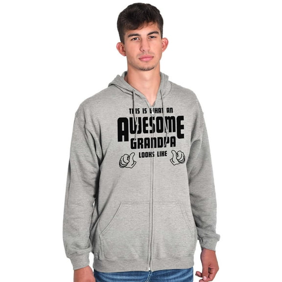 What An Awesome Grandpa Looks Like Zip Hoodie Sweatshirt Men Brisco Brands L