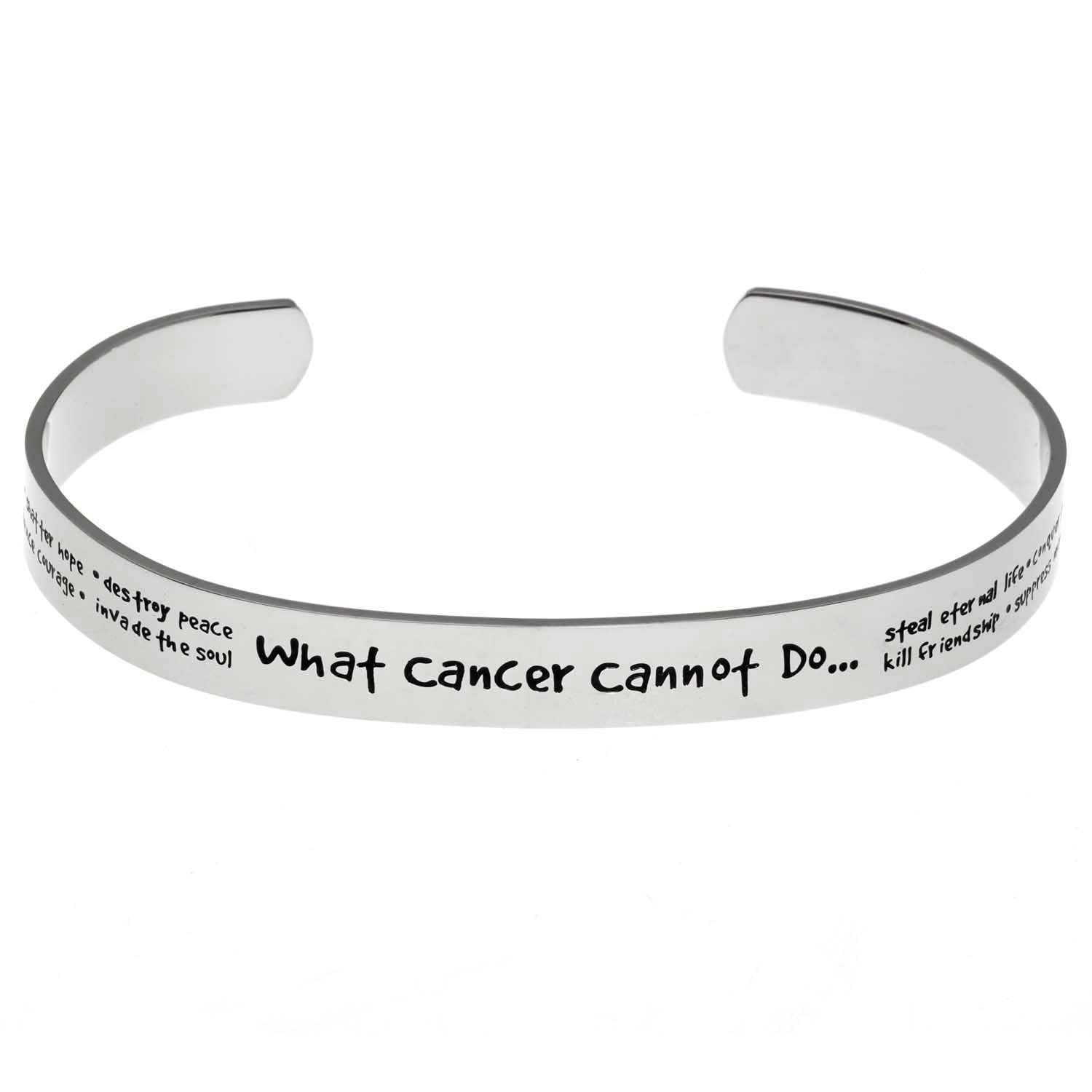 What Cancer Cannot Do Inspirational Cuff Bracelet Cancer Support