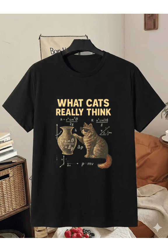 What Cats Really Think Funny Science Cat Math Physics T-Shirt, for men & women, S-5XL