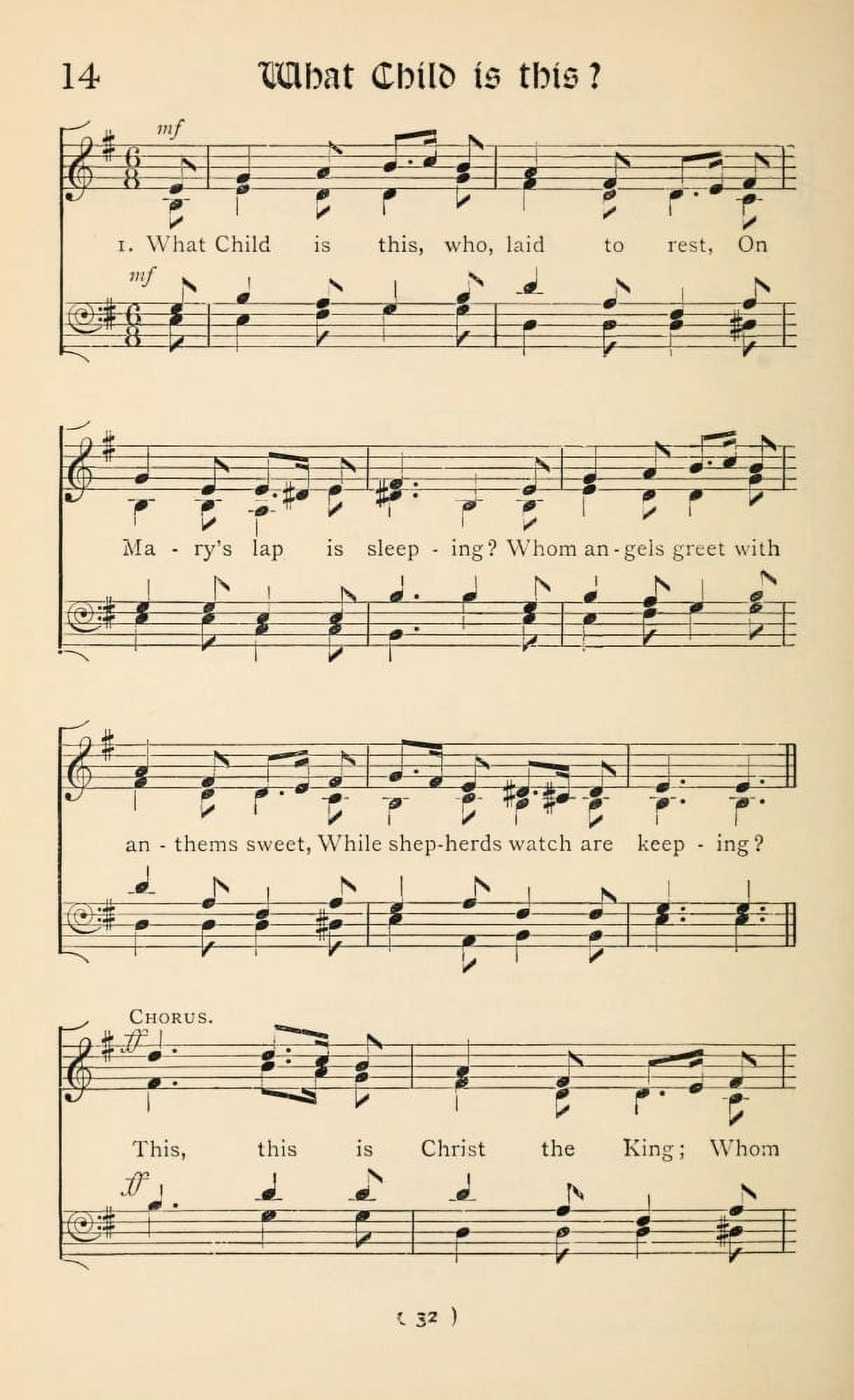 What Child is This 1 Christmas Carols New & Old 1850 Canvas Art -  (18 x 24)
