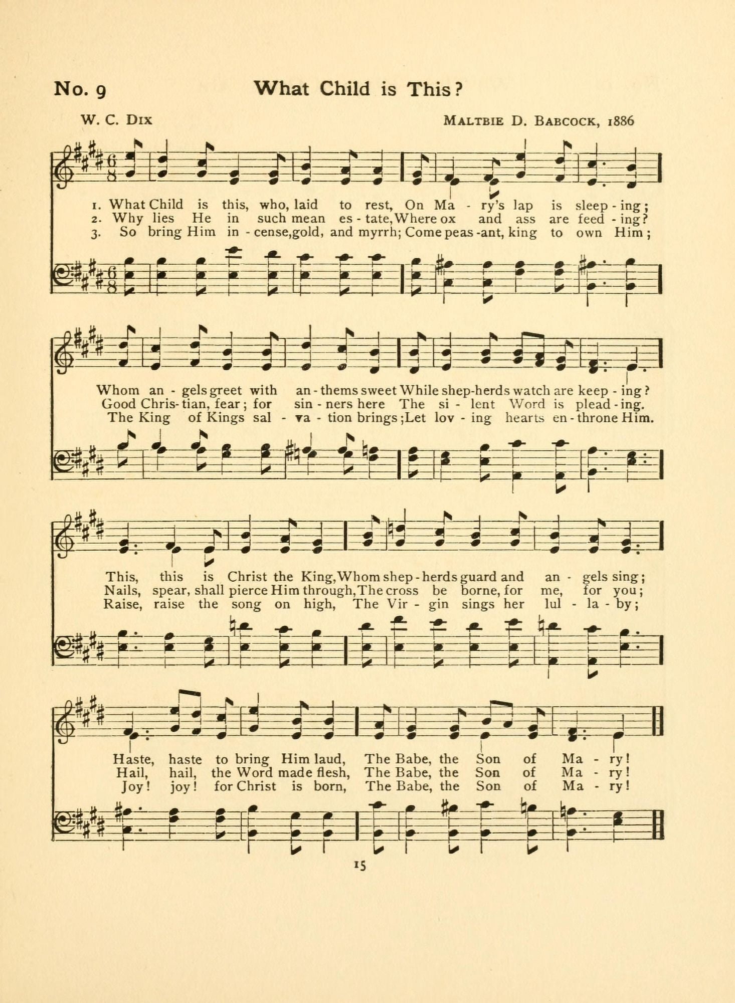 What Child is This Babcock (1858-1901) Hymns & Carols 1903 Canvas Art - (18 x 24)