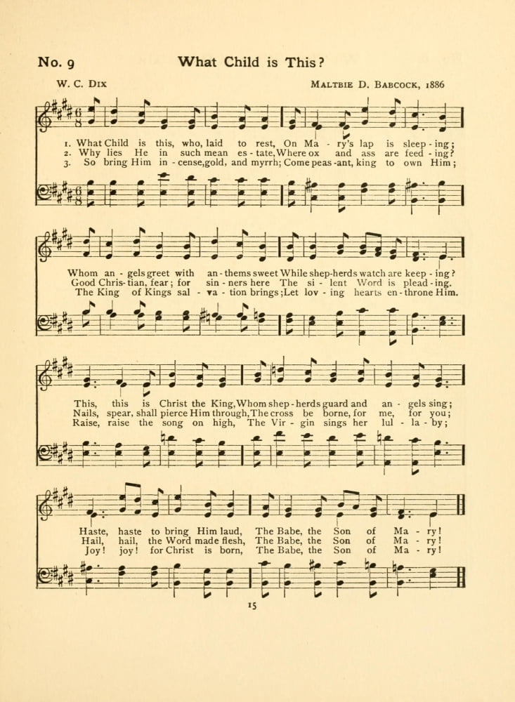 What Child is This Babcock (1858-1901) Hymns & Carols 1903 Canvas Art - (18 x 24)