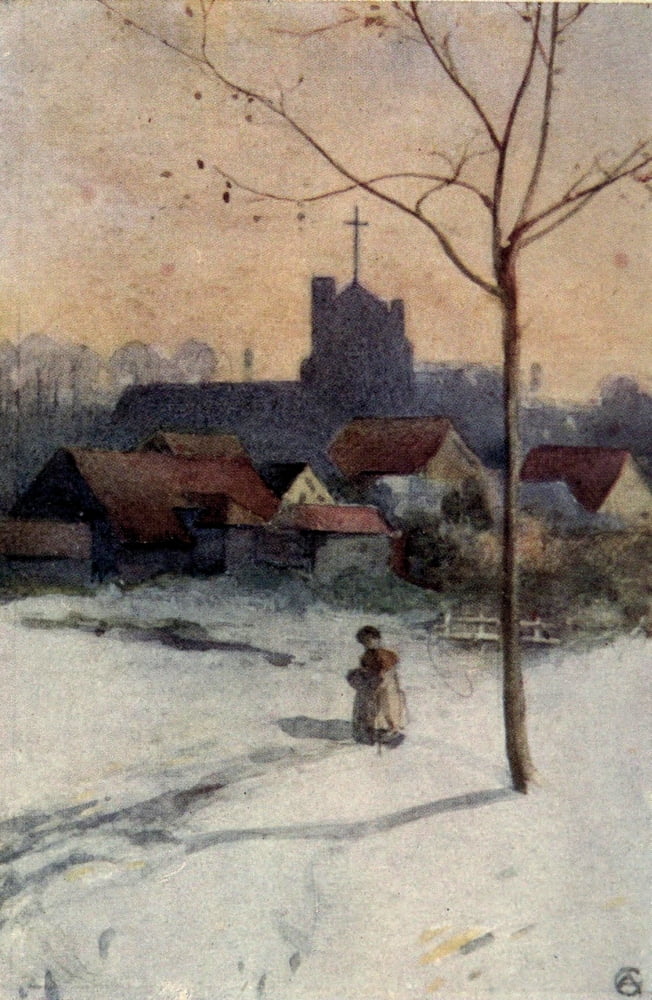 What Christmas Eve is as we grow older 1851 Snow scene Canvas Art - Audley Gunston (18 x 24)