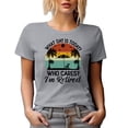 thumbnail image 1 of What Day Is It Today, Who Cares, I'm Retired, Funny Retirement Quote with a Beach, Heather Grey T-Shirt, XL, 1 of 5