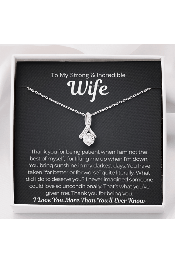 What Did I Do to Deserve You Wife Necklace, Wife,, White Alluring Necklace