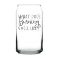 thumbnail image 1 of What Does Burning Smell Like Can Shaped Pint Glass 16oz Hand Engraved Etched Unique Gift Humor Personalized Barware, 1 of 4
