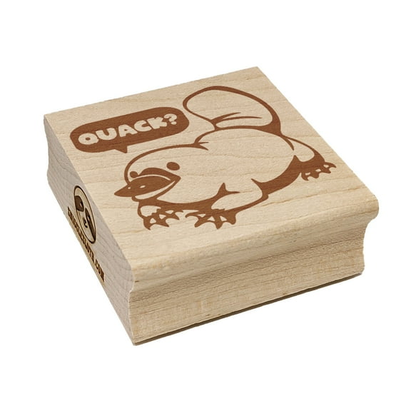 What Does the Platypus Say Square Rubber Stamp Stamping Scrapbooking Crafting - Small 1.25in