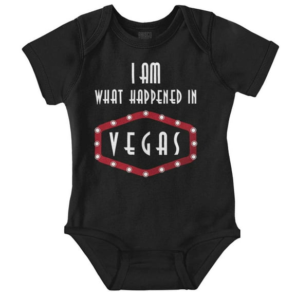 What Happened In Vegas Funny Cute Romper Boys or Girls Infant Baby Brisco Brands 12M