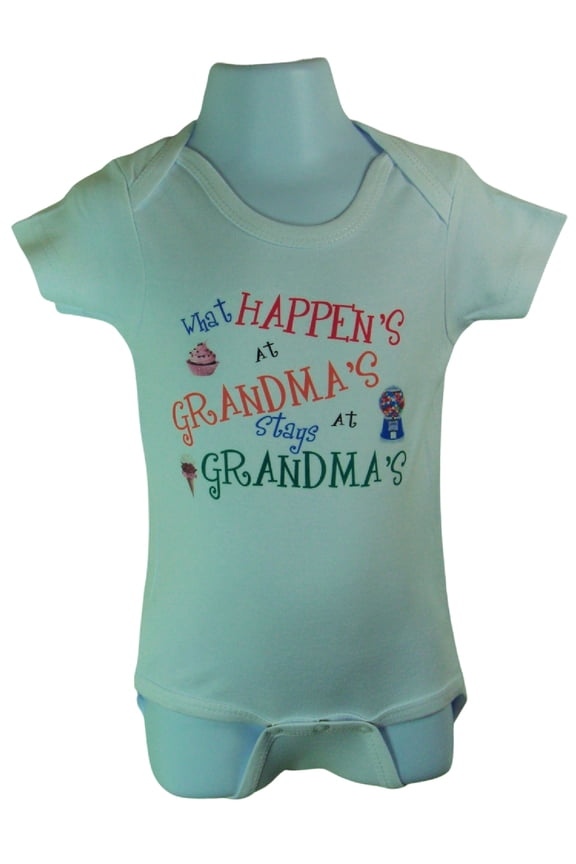 What Happens At Grandma Bodysuit Size 3-6 Mo (White) Boy / Girl