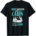 thumbnail image 1 of What Happens At The Cabin Stays In The Cabin T-Shirt Black Large, 1 of 4