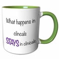 thumbnail image 1 of 3drose, What Happens in Clinicals, Purple, 11oz Two-tone Green Mug, 1 of 6