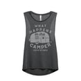 thumbnail image 1 of What Happens In The Camper Stays In The Camper Women's Fashion Sleeveless Muscle Workout Yoga Tank Top Charcoal Grey Medium, 1 of 3