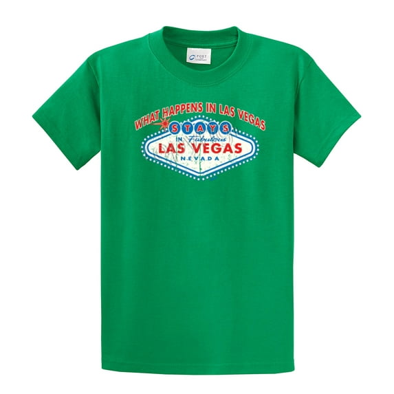 What Happens In Vegas Stays In Vegas Las Vegas T-shirt Funny Vacation Visit Slogan Tee-Kelly-XL
