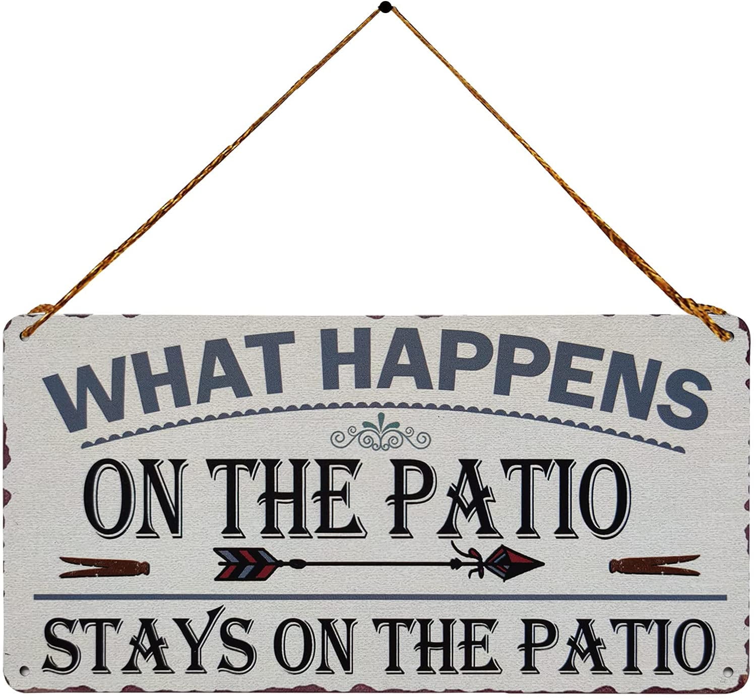 What Happens on the Patio Stays on the Patio Vintage Metal plaque Wall