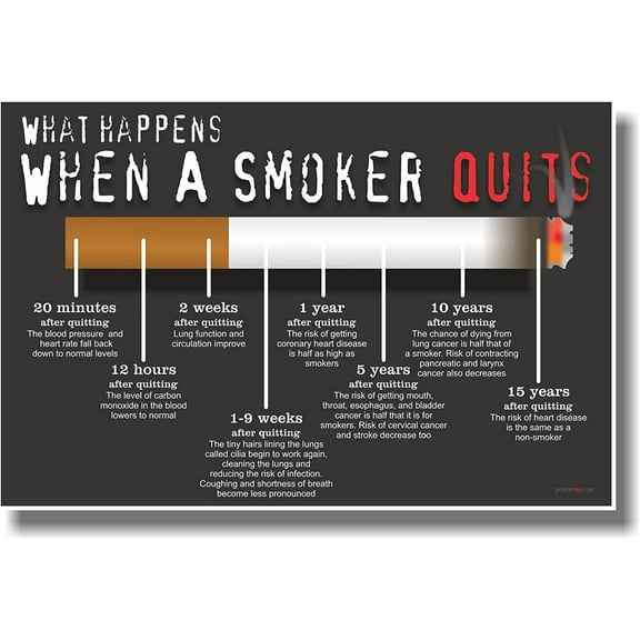 What Happens When a Smoker Quits - NEW Health Poster