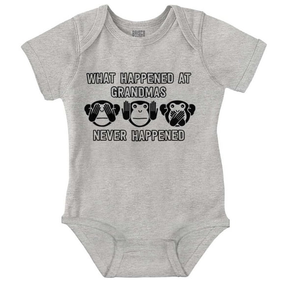 What Happens at Grandma's Hilarious Romper Boys or Girls Infant Baby Brisco Brands 12M