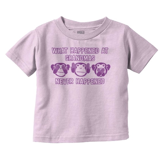 What Happens at Grandma's Hilarious Toddler Boy Girl T Shirt Infant Toddler Brisco Brands 2T