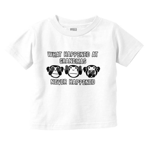 What Happens at Grandma's Hilarious Toddler Boy Girl T Shirt Infant Toddler Brisco Brands 3T