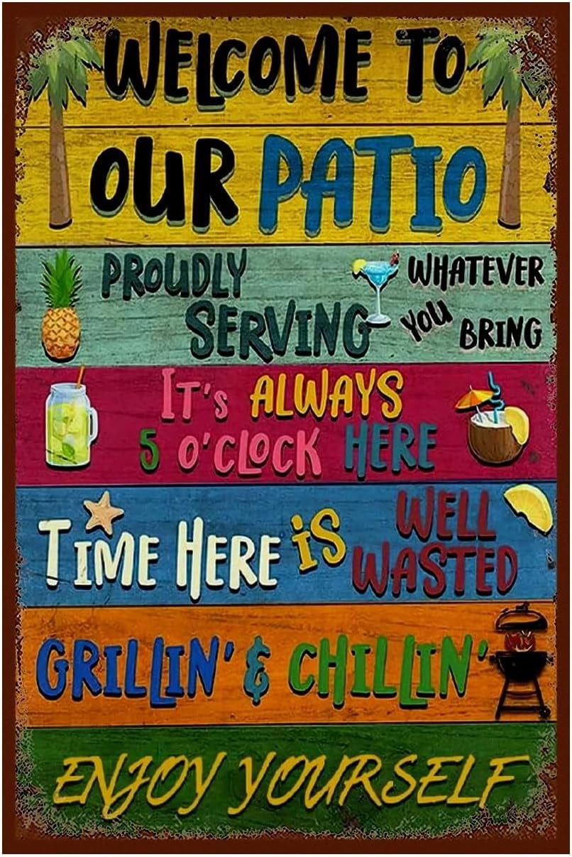 What Happens on the Patio Stays on the Patio, Yard Sign Porch Backyard Garden Wall Decor Sign
