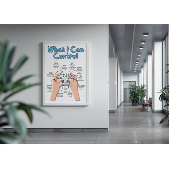 What I Can Control Therapy Wall Art Print, Unframed Paper Poster 8x10in