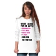 thumbnail image 1 of What I Look In Guys Golden Retriever Women Plus Size Long Sleeve Graphic Tee Brisco Brands 3X, 1 of 5