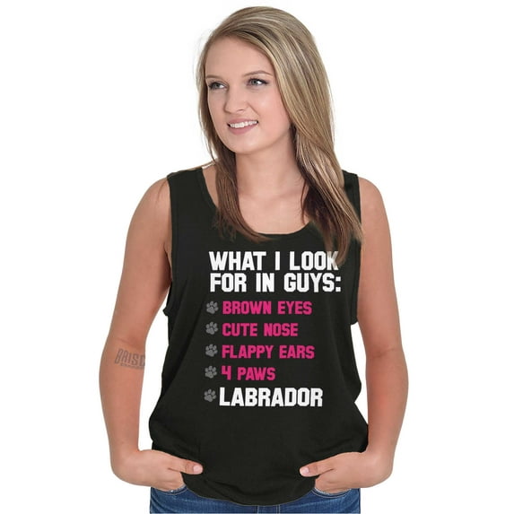 What I Look In Guys Labrador Dog Lady Womens Plus Size Graphic Tank Top Brisco Brands 2X