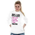 thumbnail image 1 of What I Look In Guys Maltese Dog Lover Women Plus Size Long Sleeve Graphic Tee Brisco Brands 2X, 1 of 5