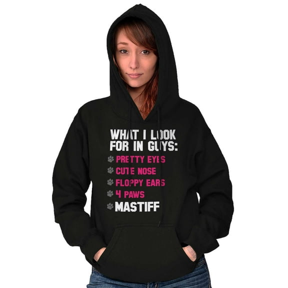 What I Look In Guys Mastiff Dog Lover Hoodie Sweatshirt Women Brisco Brands S