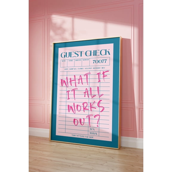 What If It All Works Out Guest Check Poster, Apartment Typography Wall Art