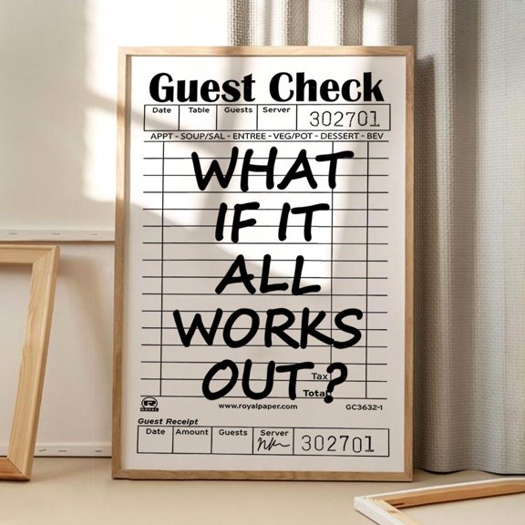 What If It All Works Out Guest Check Poster , Poster Print Only