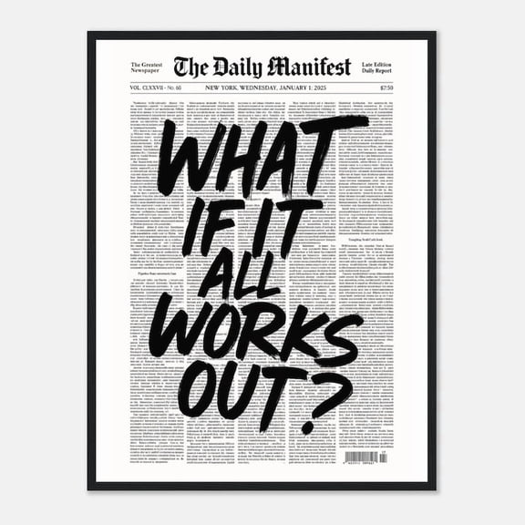 What If It All Works Out Newspaper Affirmations Apment Aesthetic Poster Trendy Wall Housewarming Gift Ideas UNF