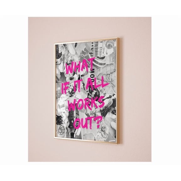 What If It All Works Out Retro Newspaper Poster Trendy Retro Wall Art Poster Birthday Gift Idea Trendy Vintage Wall Art